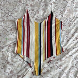 Striped Multicolor Kids One Piece